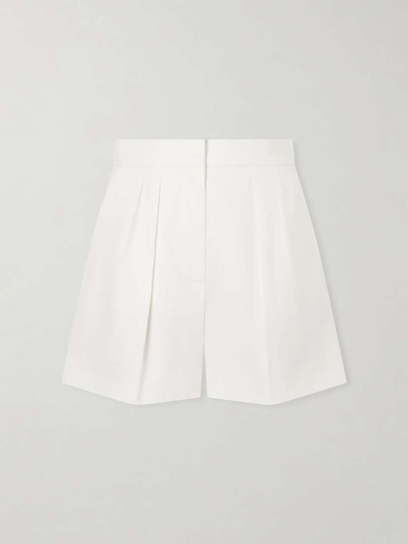 Max Mara — Pleated cotton-blend shorts
