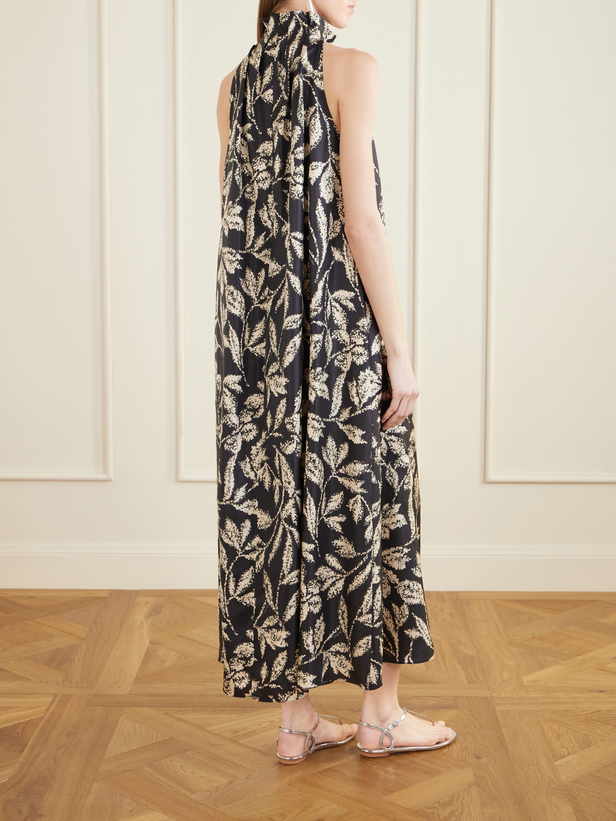 Max Mara Printed Silk-twill Midi Dress In Multi