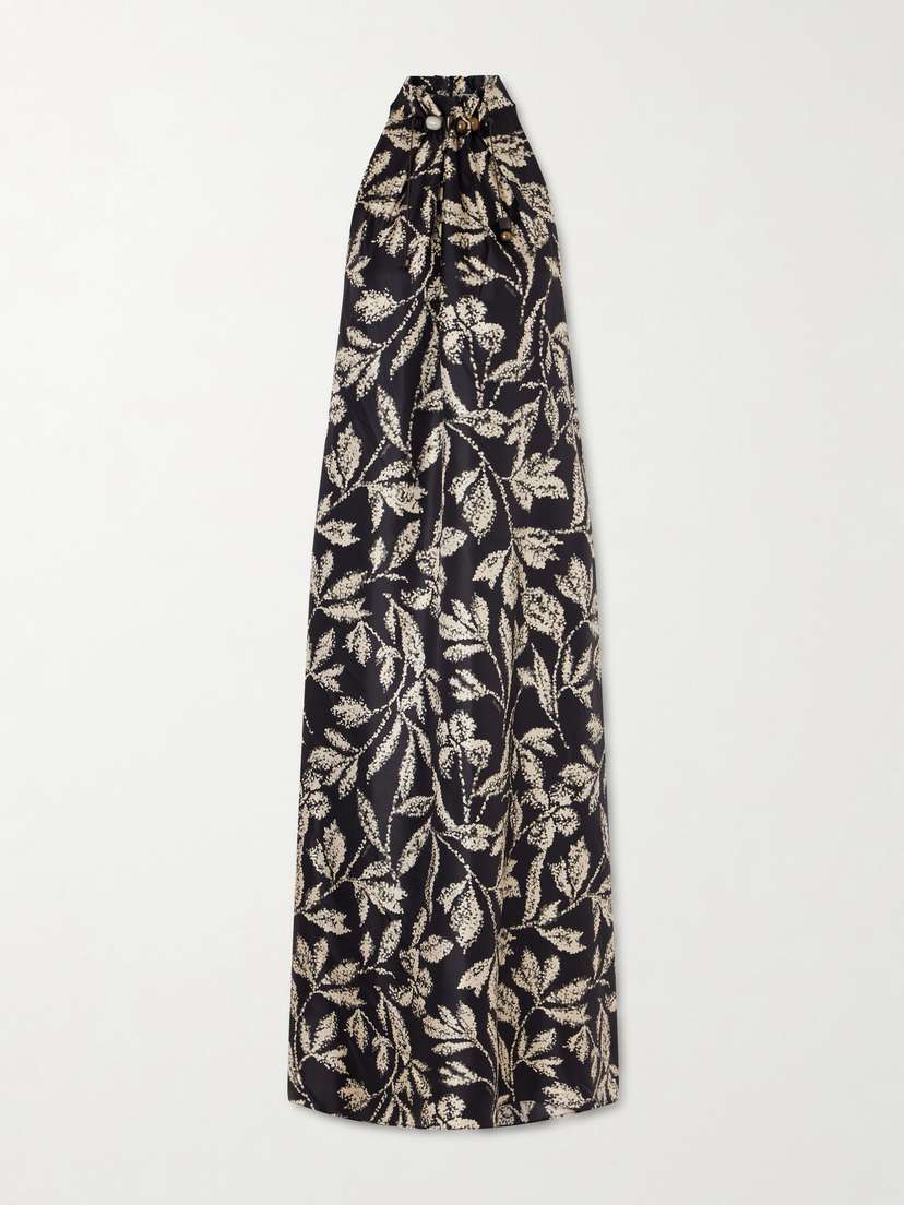 Max Mara Printed Silk-twill Midi Dress