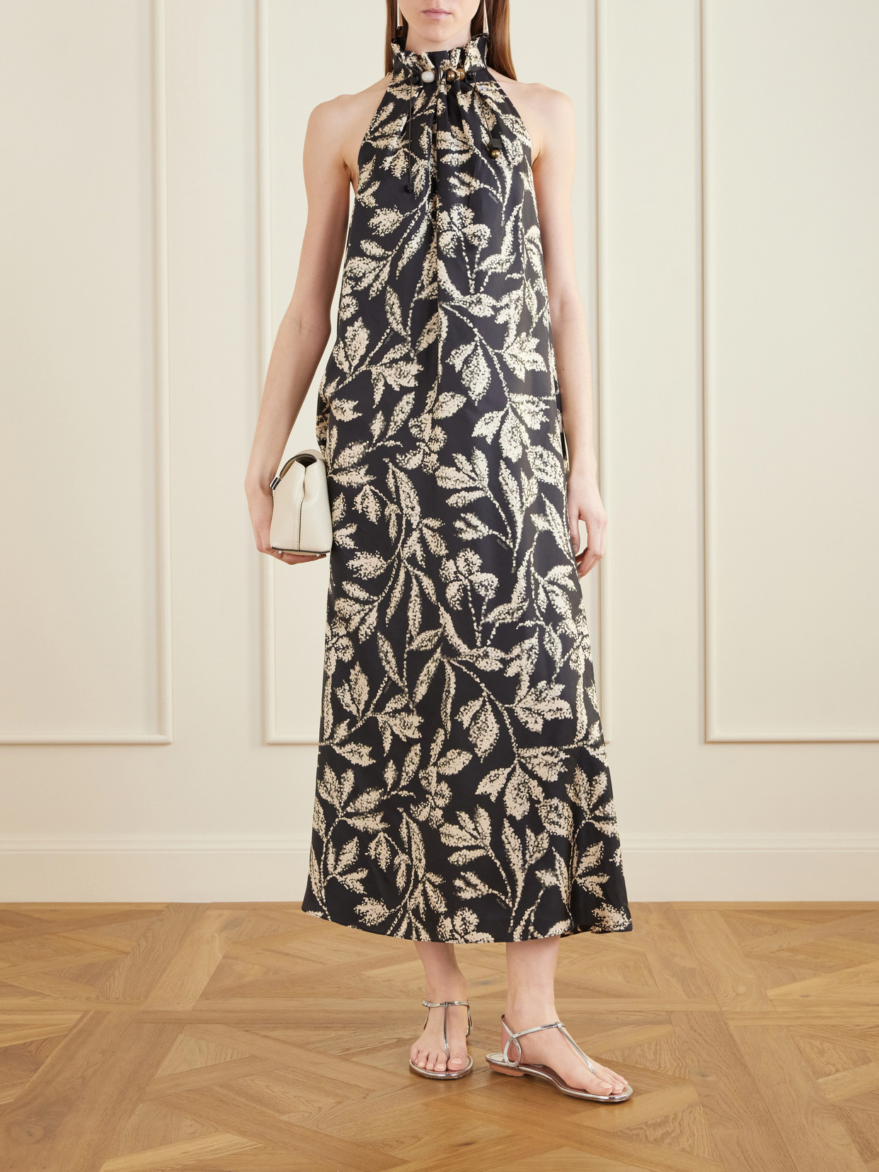 Max Mara Printed Silk-twill Midi Dress In Multi