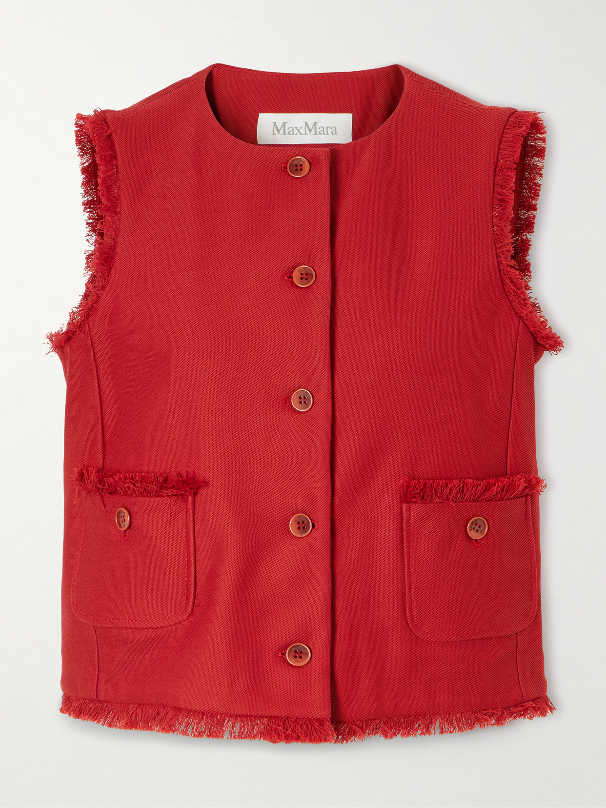 Frayed Cotton-Twill Vest