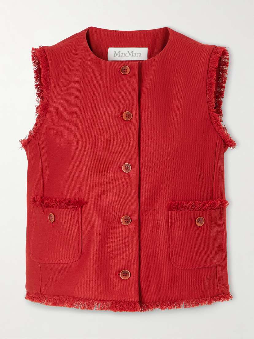 Max Mara Frayed Cotton-twill Vest