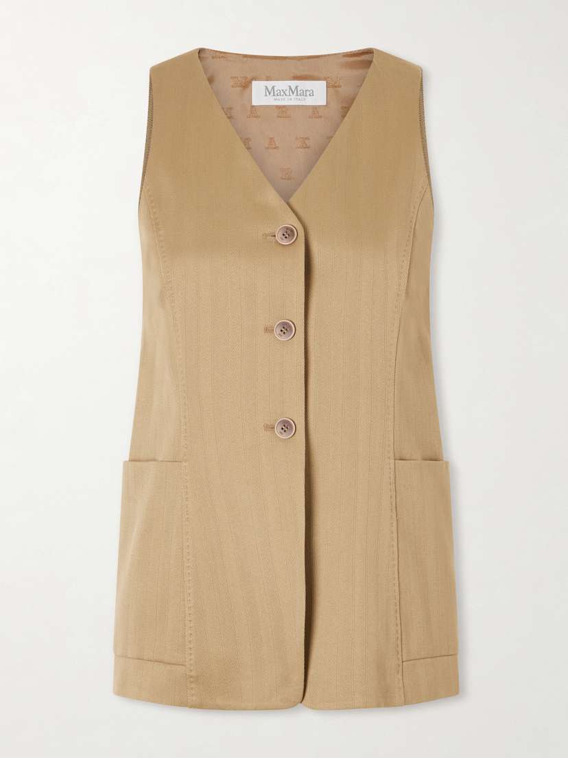 Max Mara Falla Tailored Cotton-jersey Vest