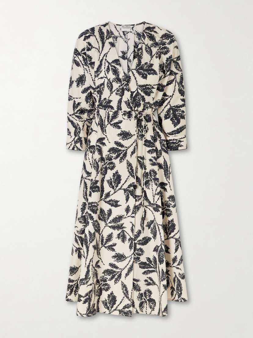 Max Mara Floral-print Cotton-poplin Wrap Dress