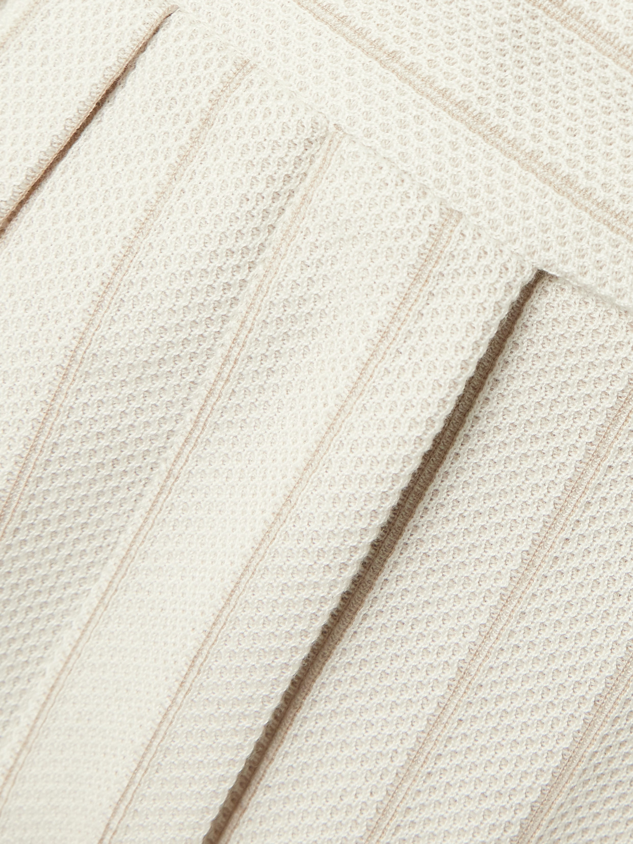 Max Mara Linen Blend Pinstripe Wide Pants In White