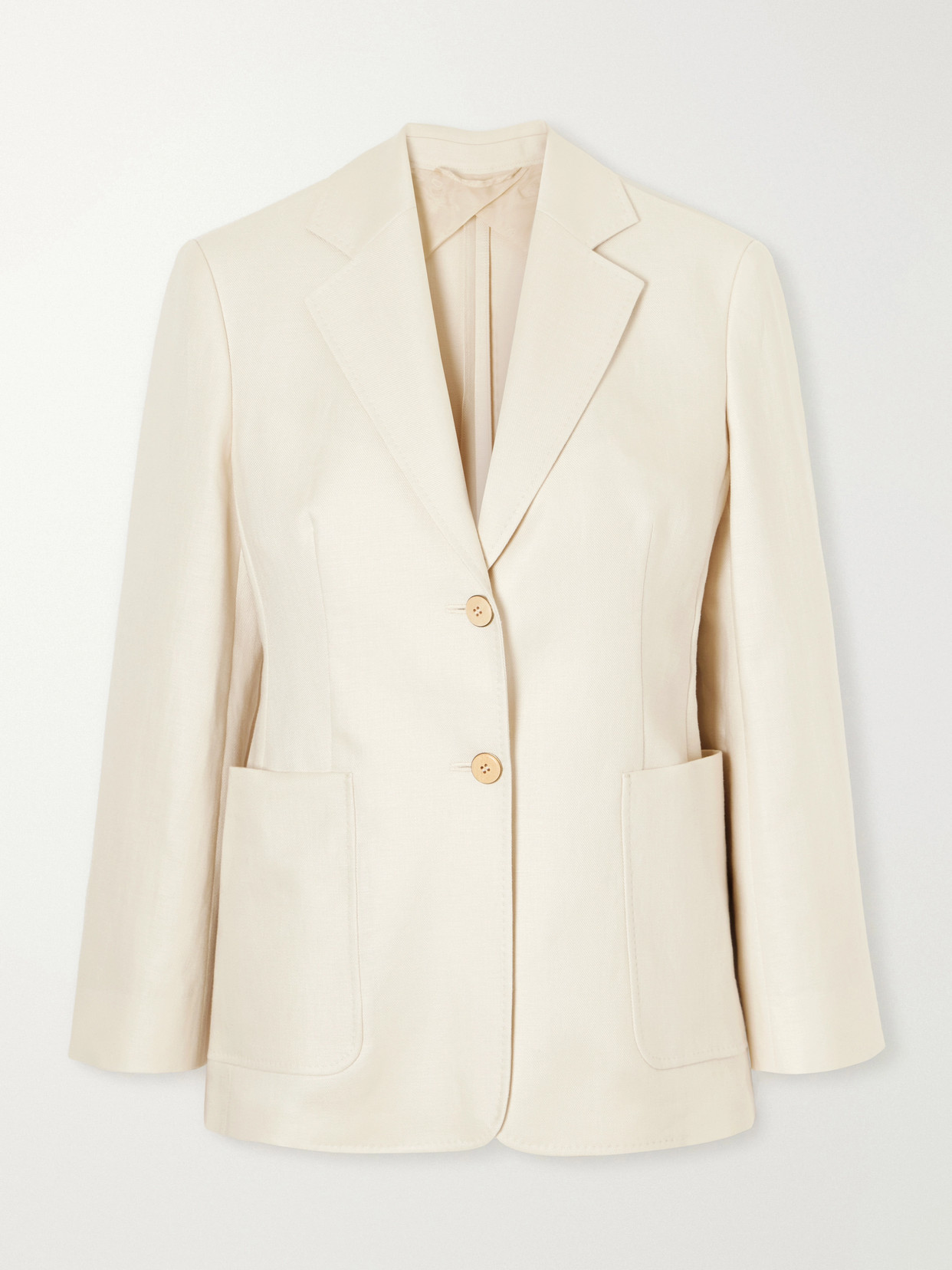 Max Mara Linen Blazer In Neutral