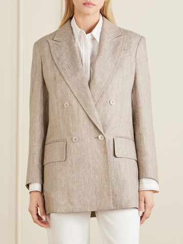 Max Mara Double-breasted linen blazer