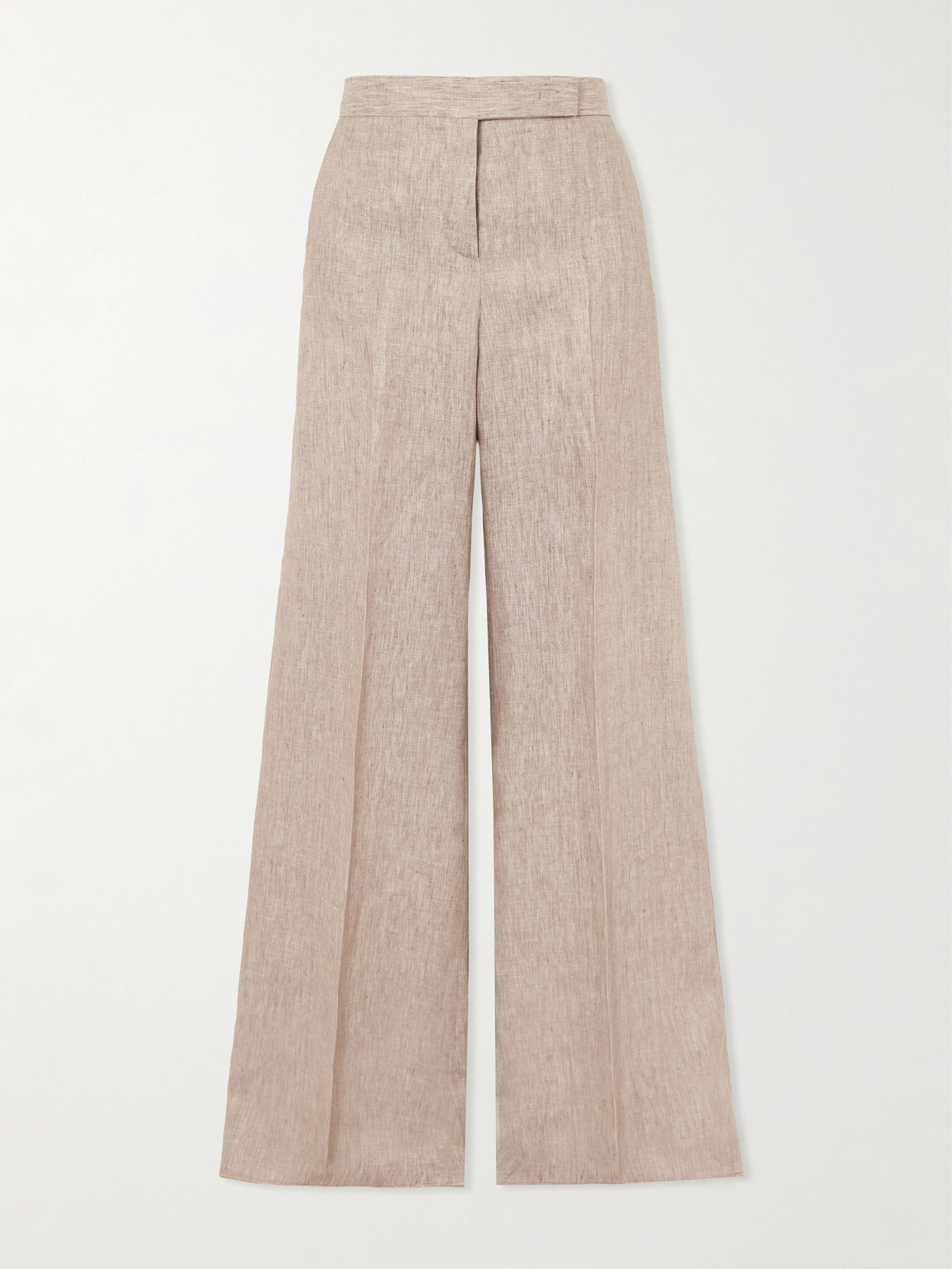 Max Mara Deserto Linen Wide-leg Pants In Neutral