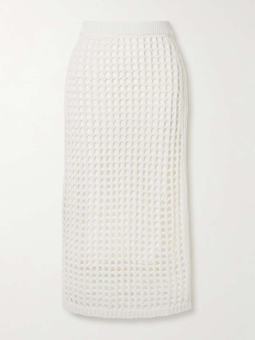 Max Mara — Crocheted cotton midi skirt