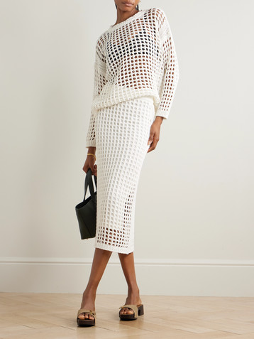 Max Mara Crocheted cotton sweater