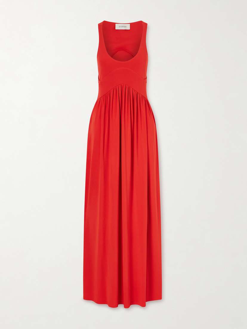 Sportmax Gathered Jersey Maxi Dress