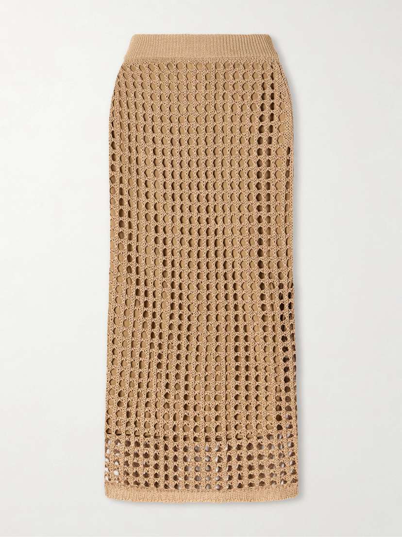 Max Mara Crocheted Cotton Midi Skirt