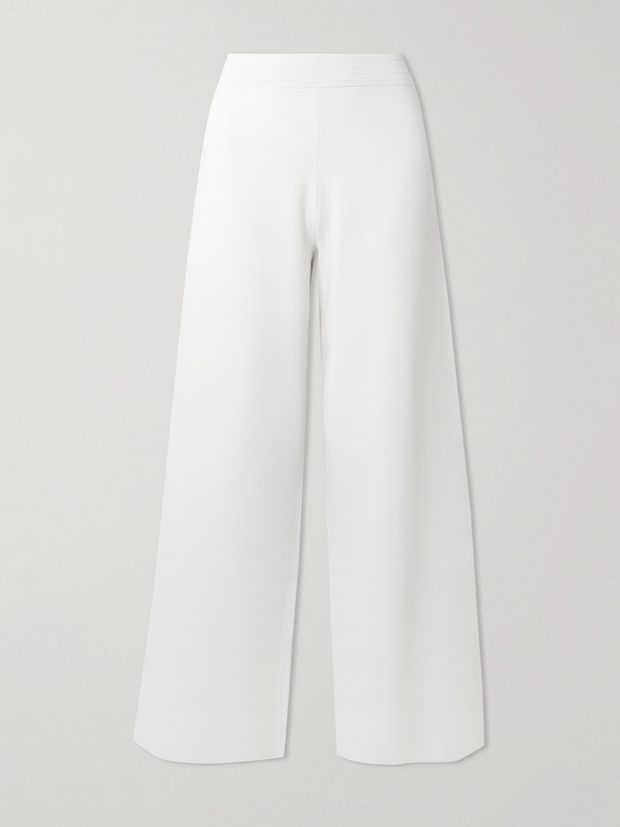 Max Mara Fingere Knitted Wide-leg Pants In White