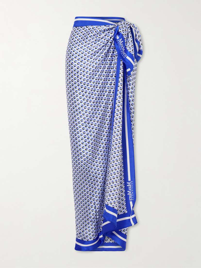 Max Mara Beachwear Spuma Printed Silk Pareo