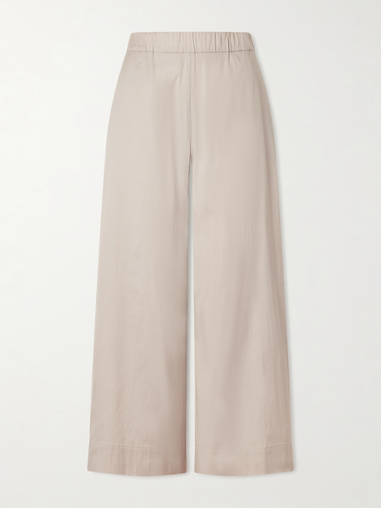 Max Mara Pece Cotton-blend Wide-leg Pants In Neutral