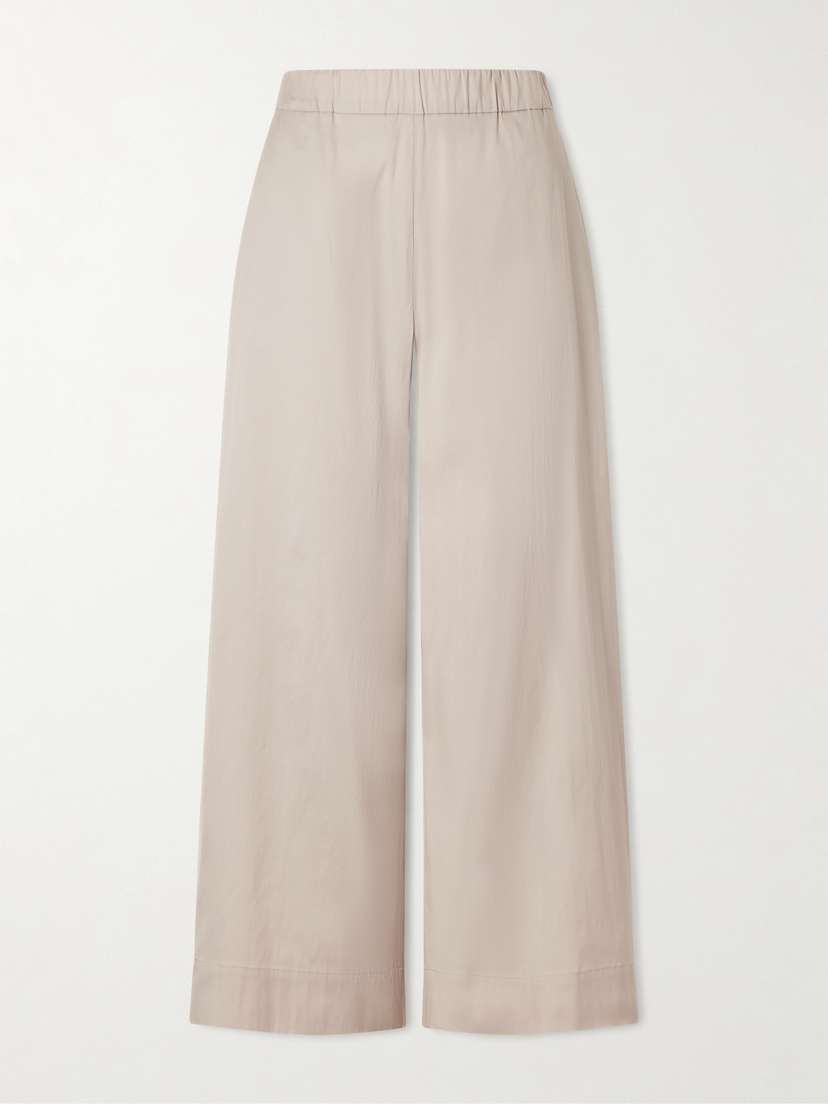 Max Mara Pece Cotton-blend Wide-leg Pants