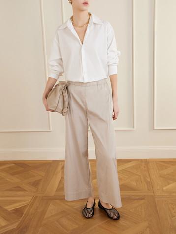 Max Mara Beachwear Pece cotton-blend wide-leg pants