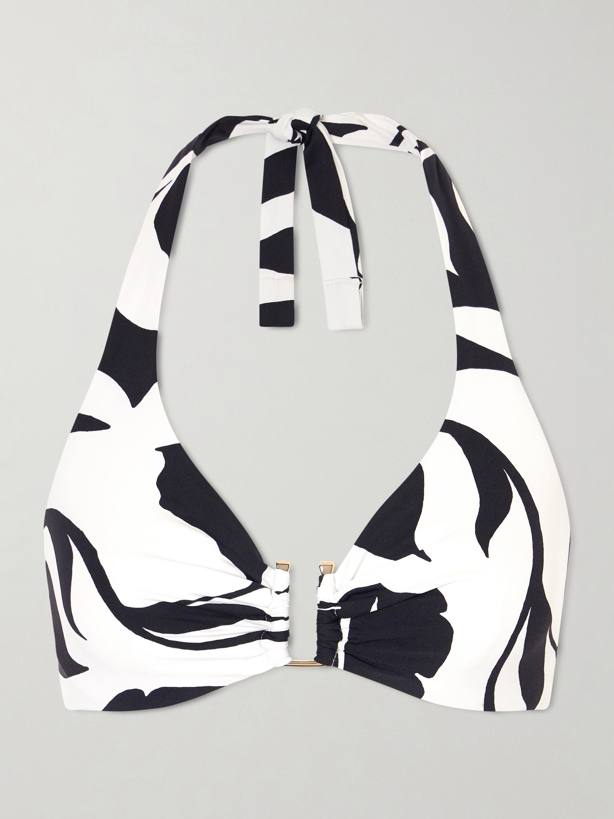 Max Mara Beachwear Bchavena Printed Bikini Top In White