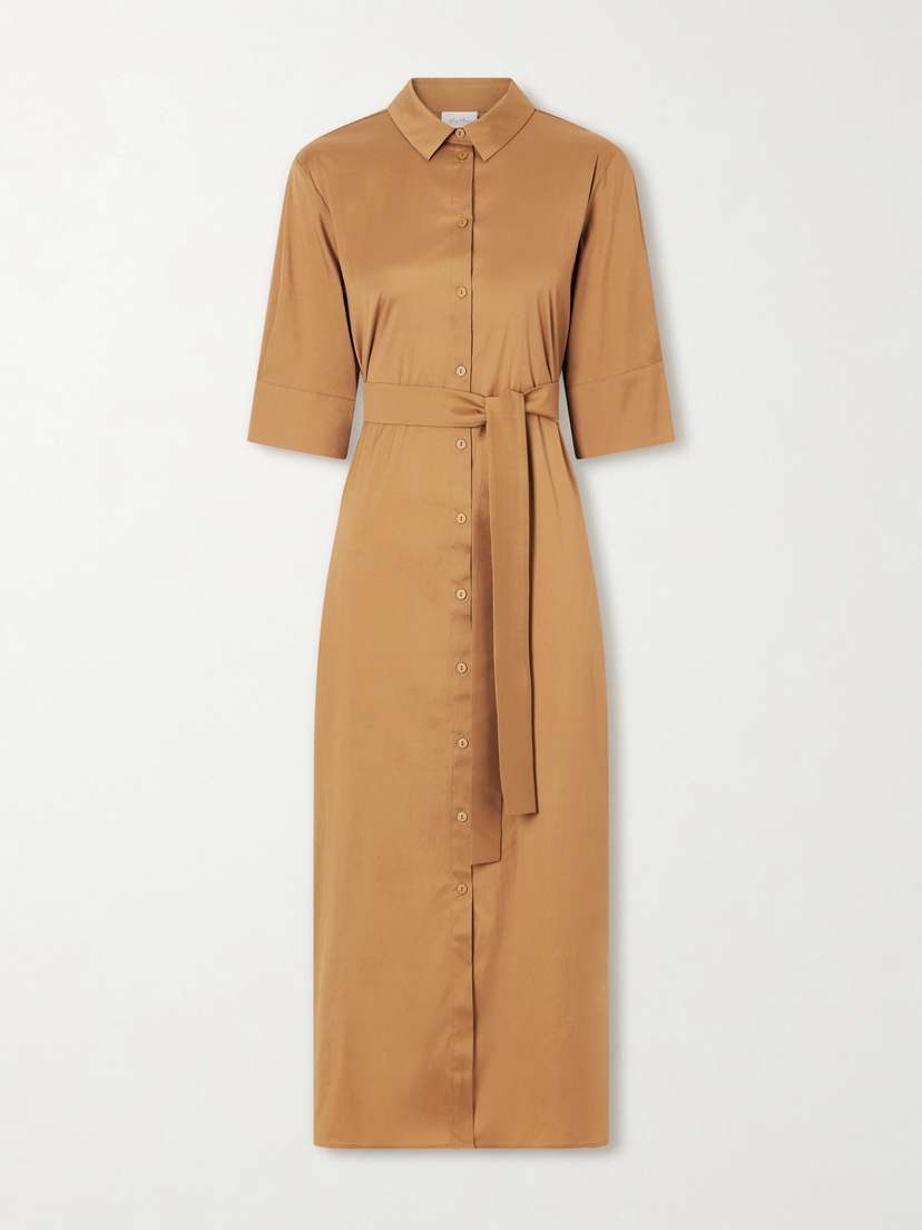 Max Mara Beachwear Cotton-blend Poplin Midi Dress