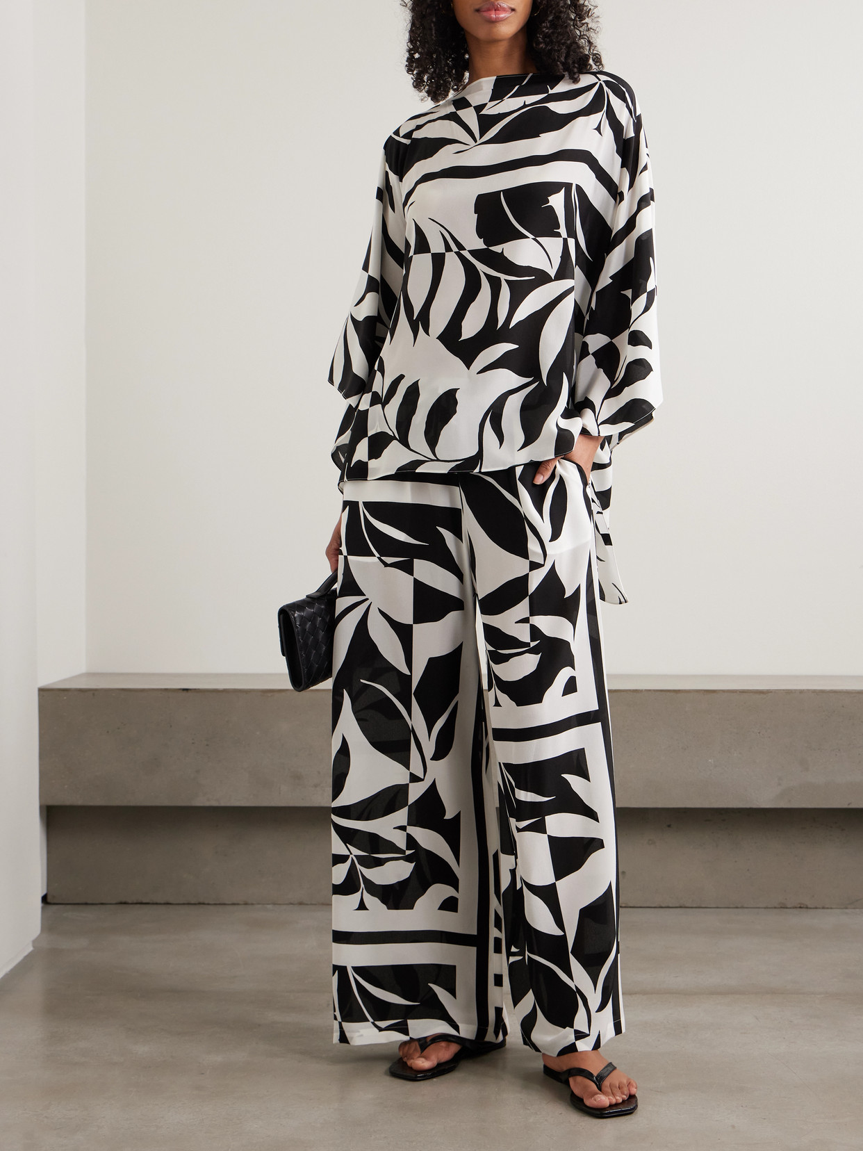 Beachwear Draped Printed Silk Crepe De Chine Blouse