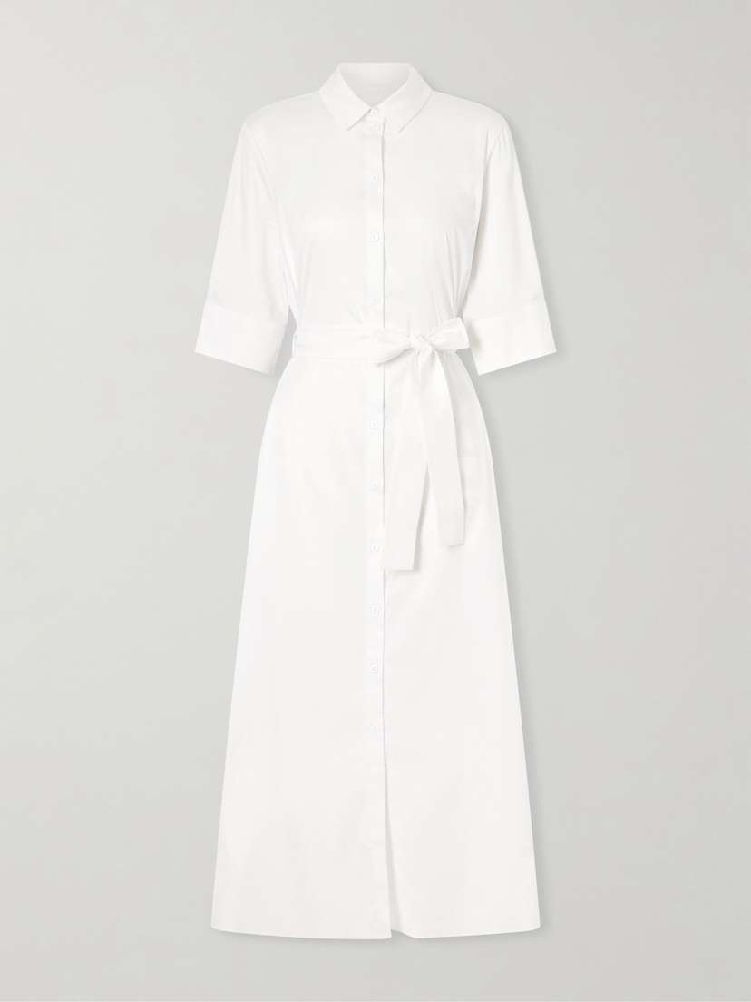 Max Mara Beachwear Cotton-blend Poplin Midi Dress