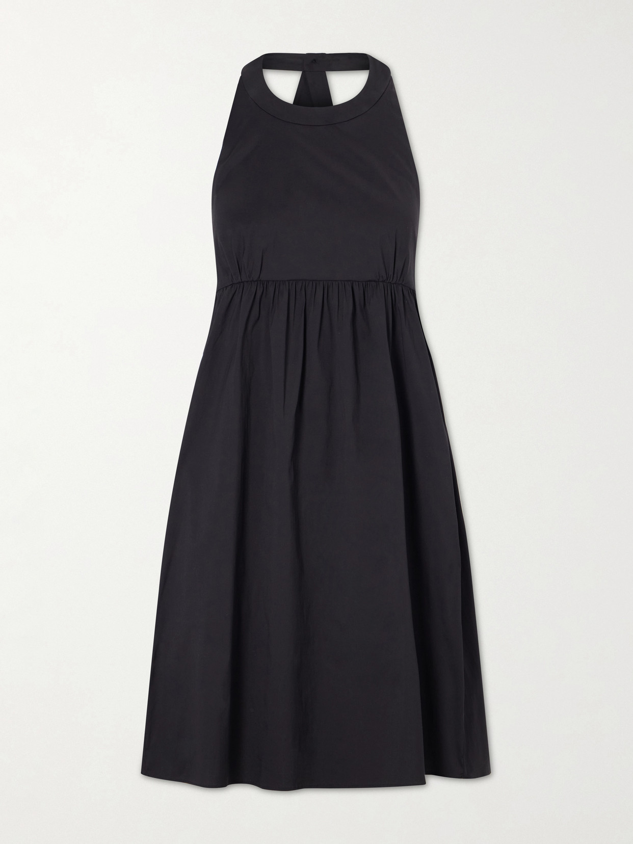 Max Mara Cotton-blend Poplin Halterneck Mini Dress In Black