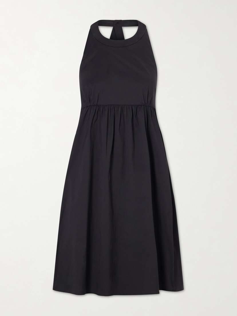Max Mara Beachwear Cotton-blend Poplin Halterneck Mini Dress