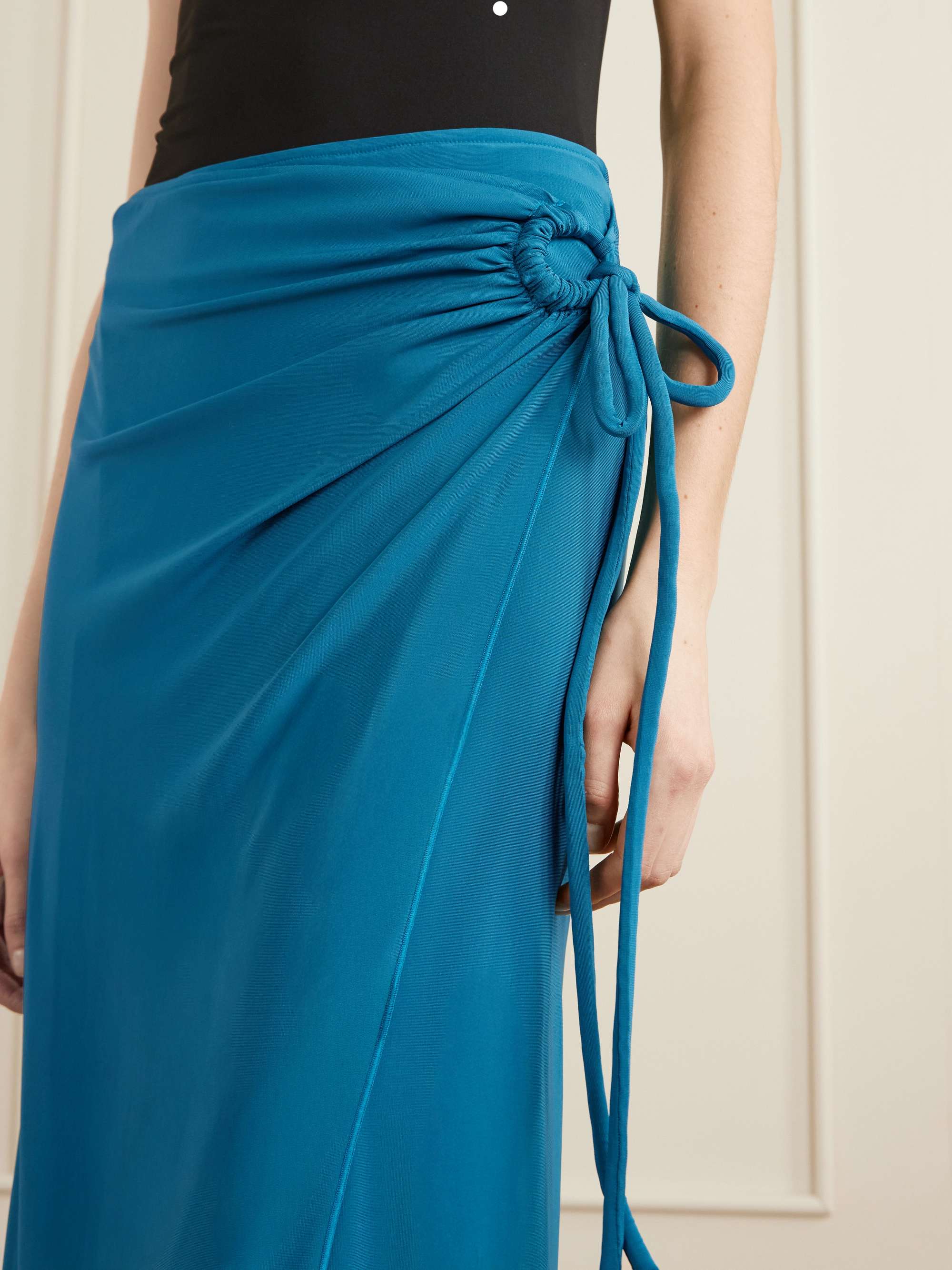 MAX MARA Beachwear Gathered jersey wrap-effect maxi skirt | NET-A