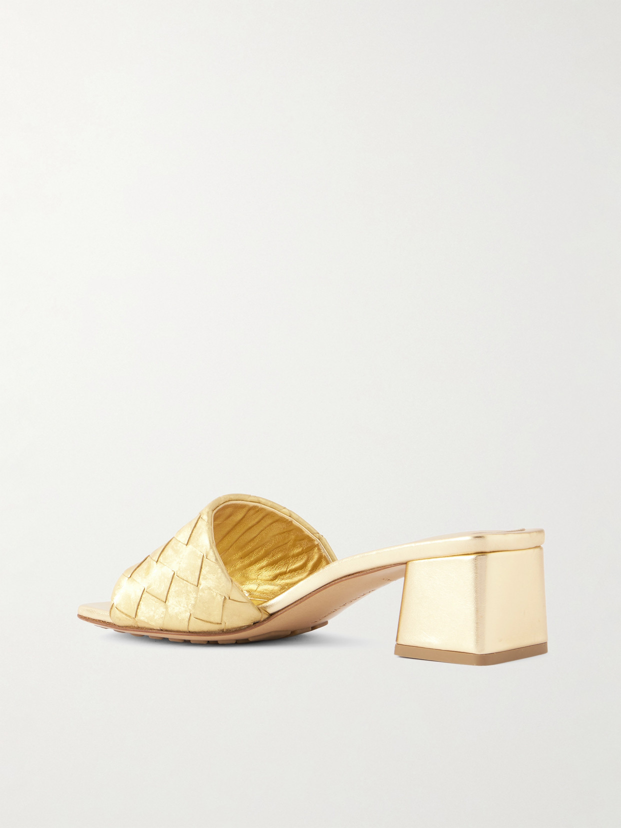 Parco Metallic Intrecciato Leather Mules
