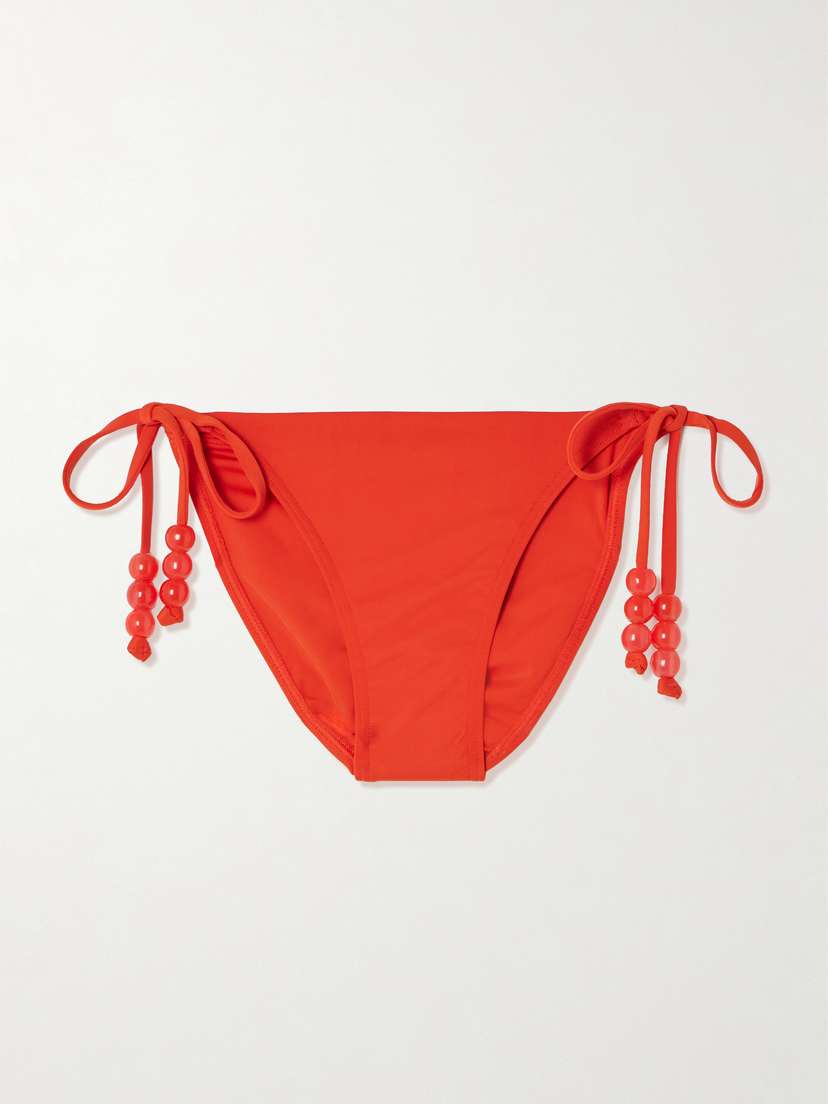 Staud Sisley Bead-embellished Bikini Briefs