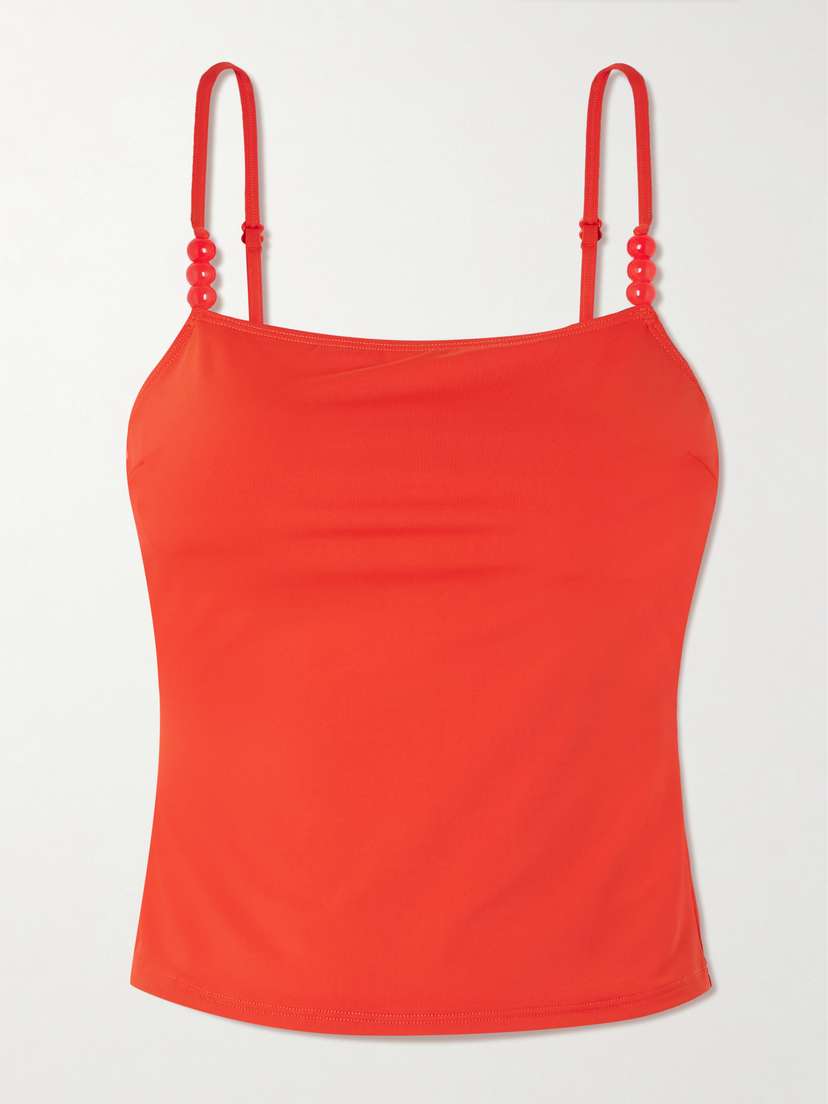 Staud Cleo Bead-embellished Tankini Top