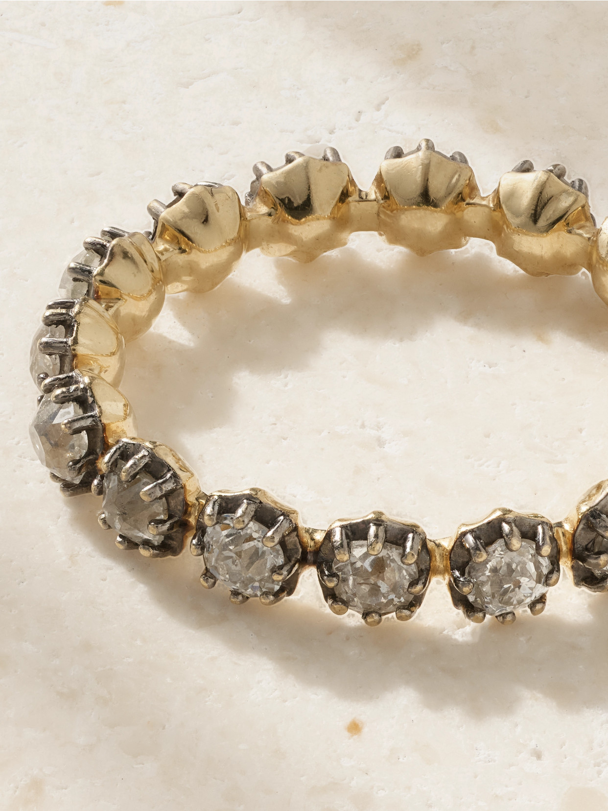 Marlo Laz Georgia 14-karat Yellow And Blackened Gold Diamond Ring In Gold