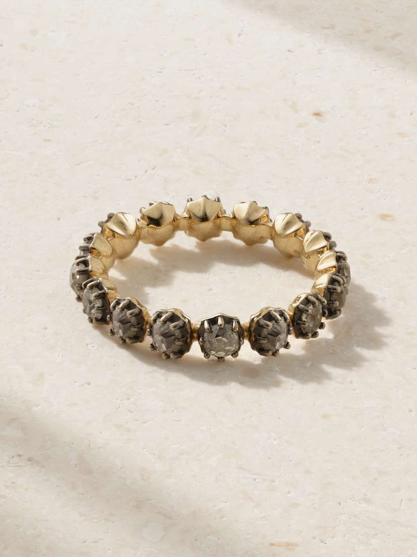 Marlo Laz Georgia 14-karat Yellow And Blackened Gold Diamond Ring