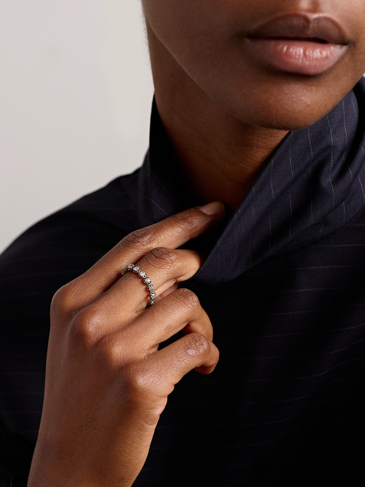 Marlo Laz Georgia 14-karat Yellow And Blackened Gold Diamond Ring In Gold