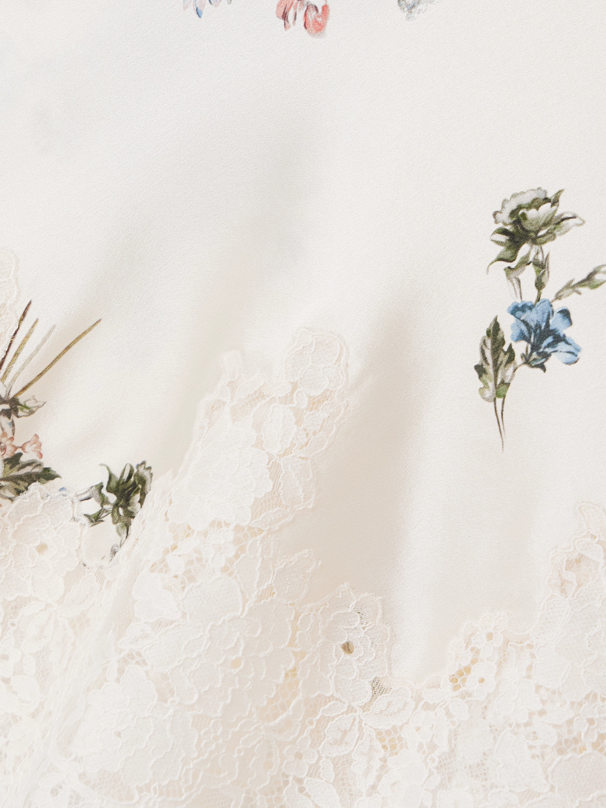 Doen Elowette Lace-trimmed Floral-print Silk-satin Skirt In Multi