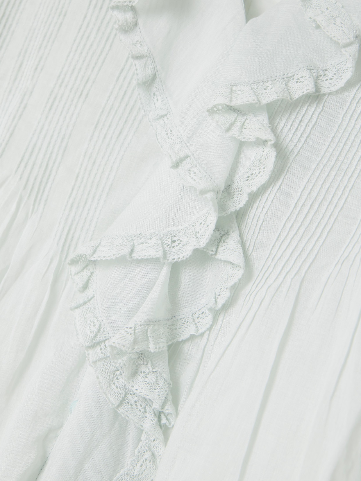 Dôen - Henri Ruffled Pintucked Organic Cotton-Voile Top