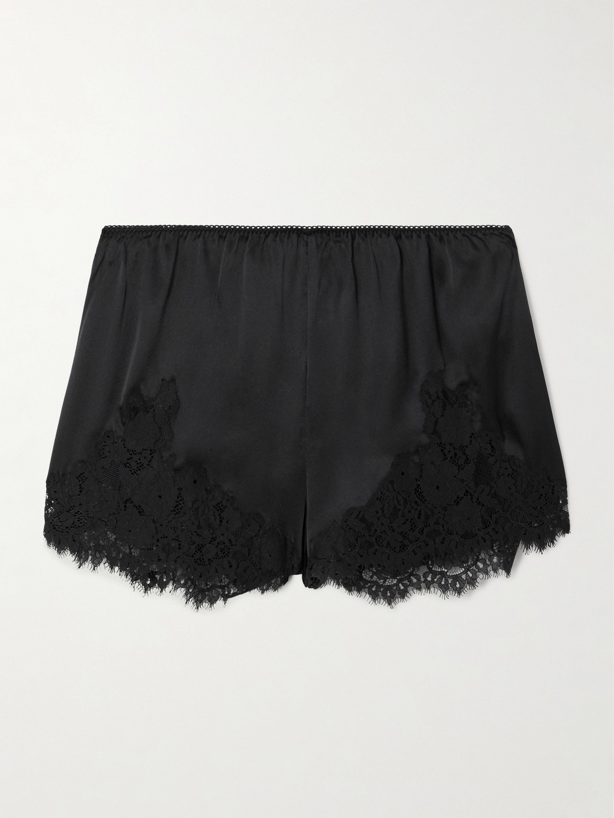 Doen Iona Lace-trimmed Silk-satin Shorts In Multi