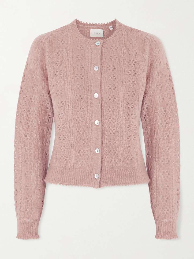 DÔEN Emery Pointelle-knit Cardigan