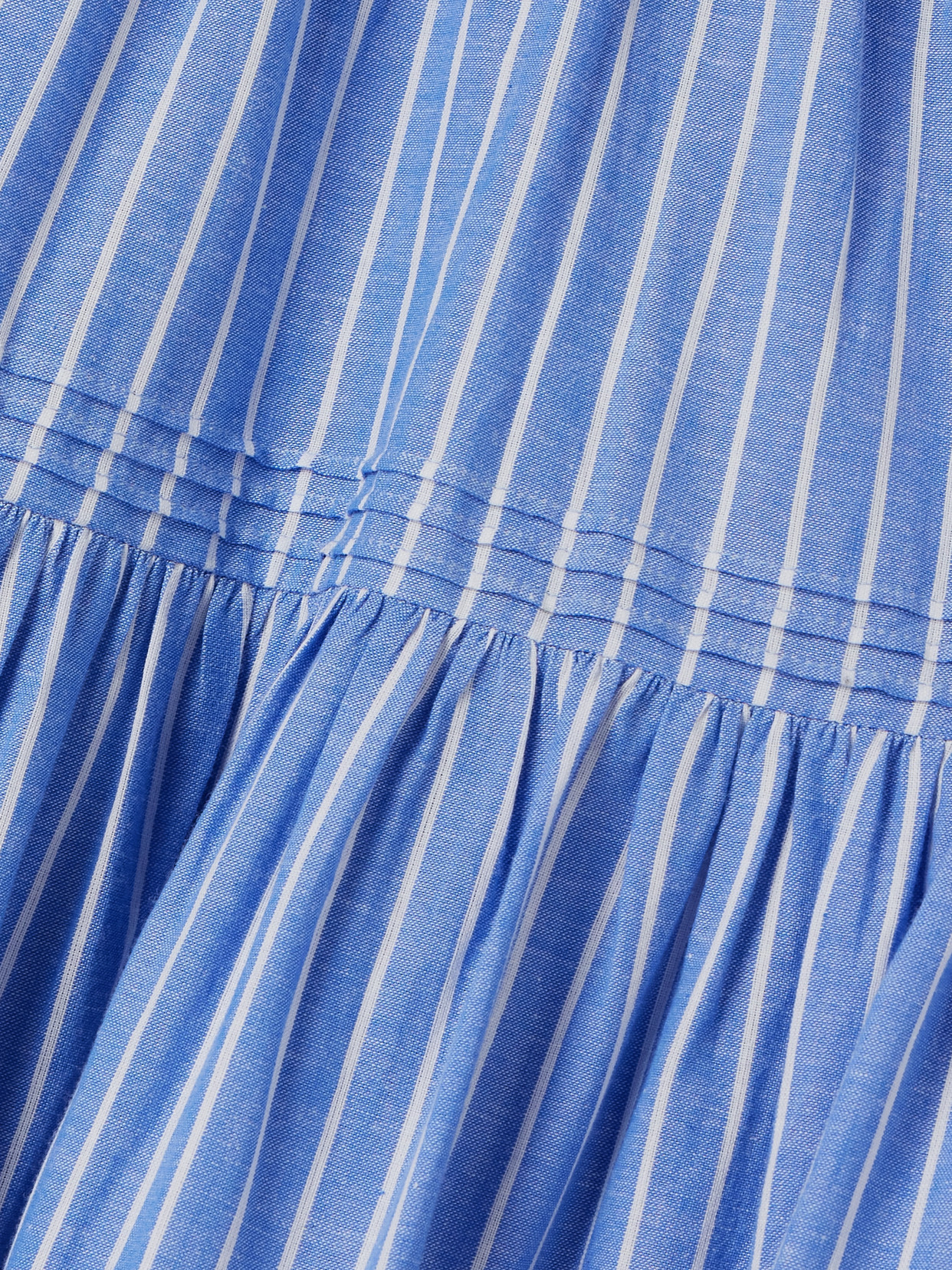 Doen Sebastiane Striped Organic Cotton-poplin Midi Skirt In Blue