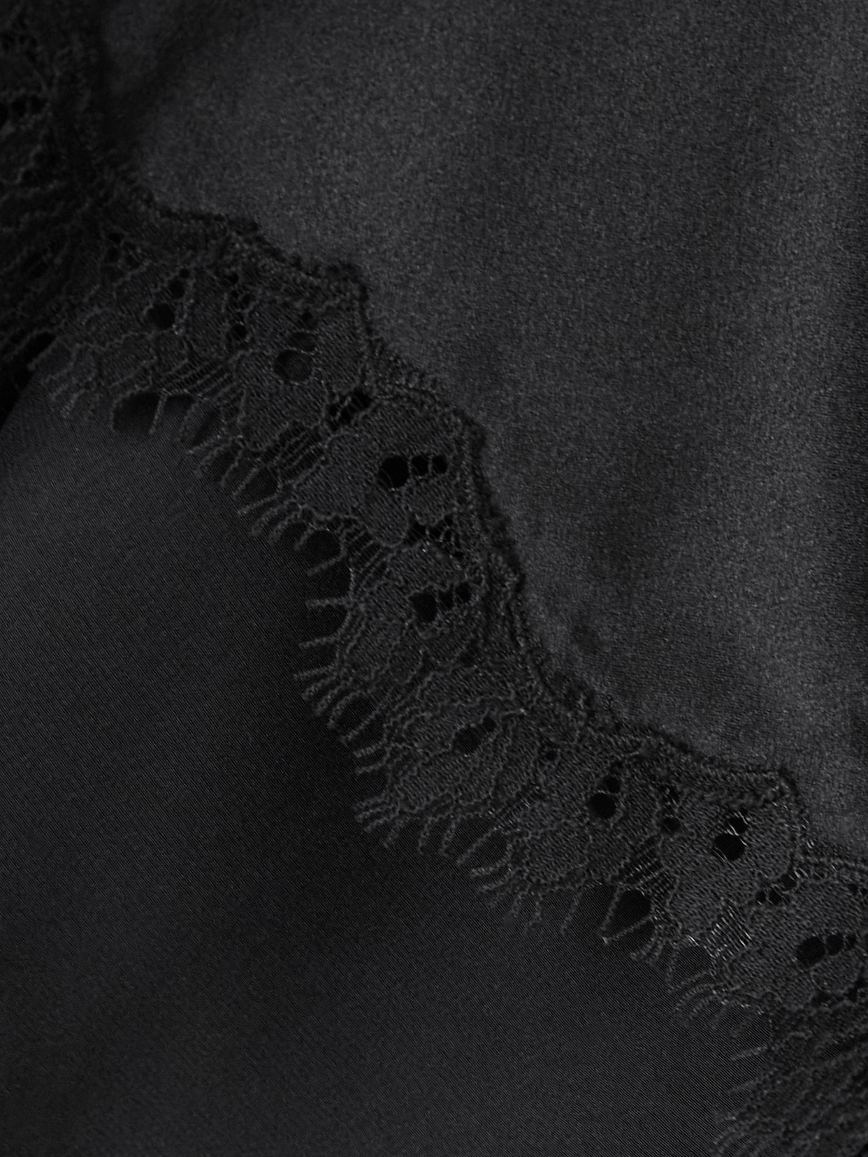 Doen Loure Lace-trimmed Silk-satin Top In Multi