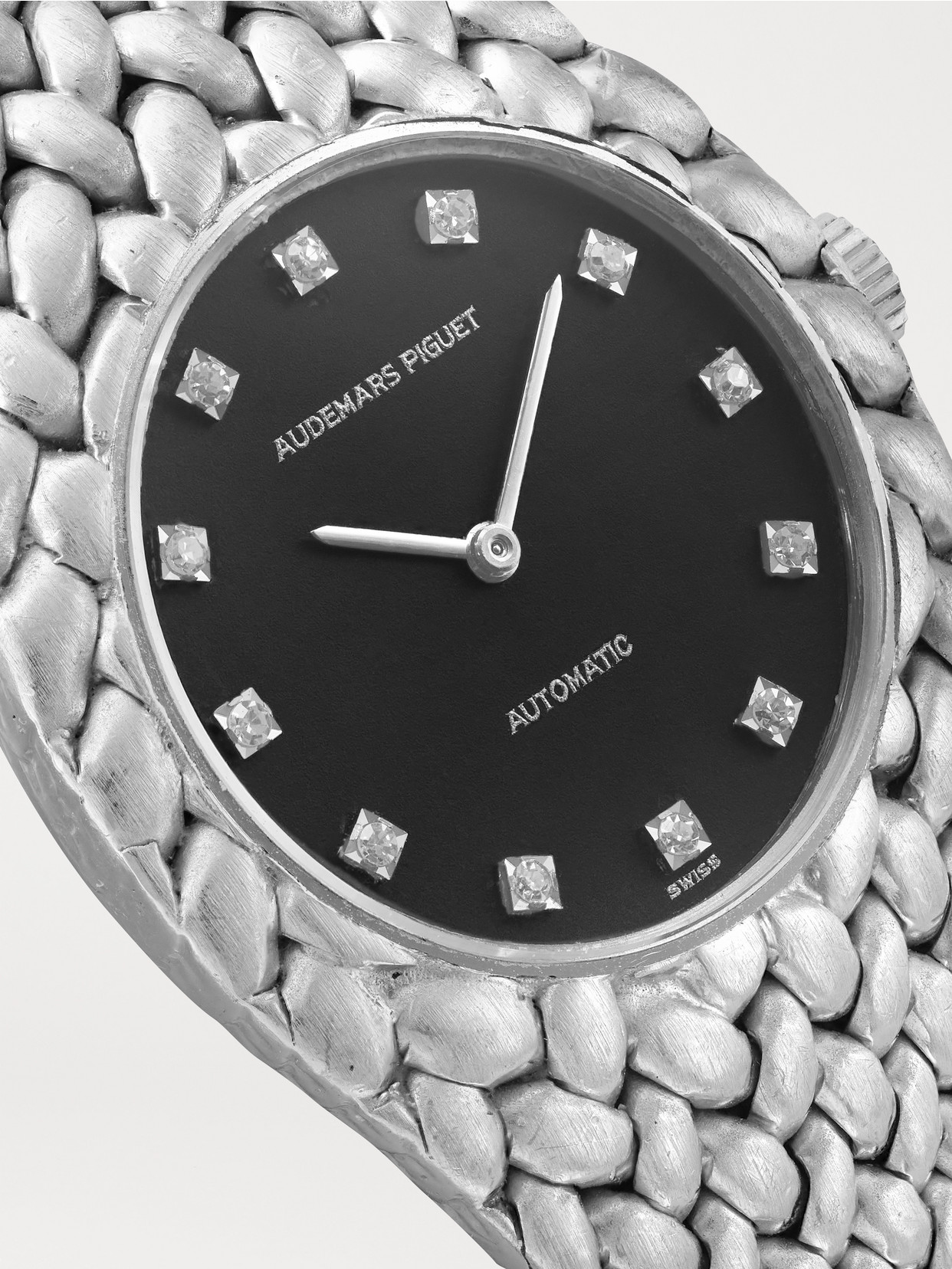 Keeper Vintage + Audemars Piguet Vintage 1970s Cobra Automatic 26mm 18-karat White Gold Diamond Watch In Gold