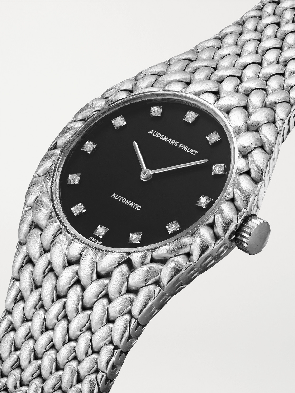 Keeper Vintage + Audemars Piguet Vintage 1970s Cobra Automatic 26mm 18-karat White Gold Diamond Watch In Gold