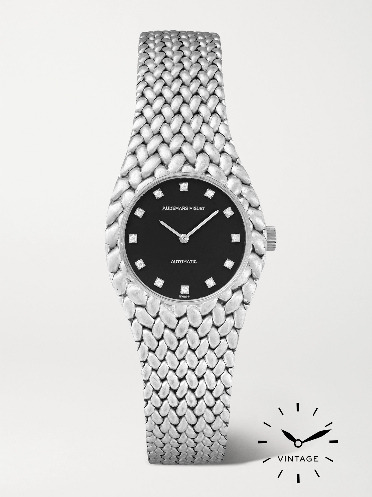 Keeper Vintage + Audemars Piguet Vintage 1970s Cobra Automatic 26mm 18-karat White Gold Diamond Watch