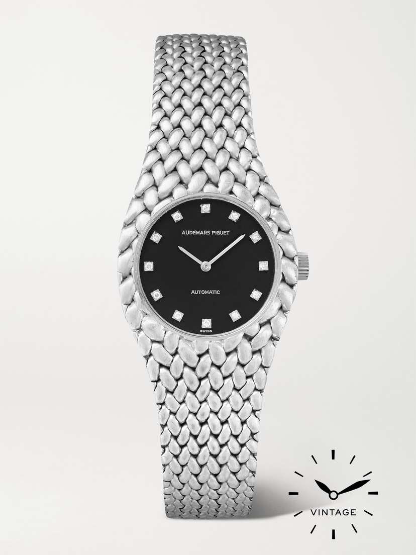 Keeper Vintage + Audemars Piguet Vintage 1970s Cobra Automatic 26mm 18-karat White Gold Diamond Watch