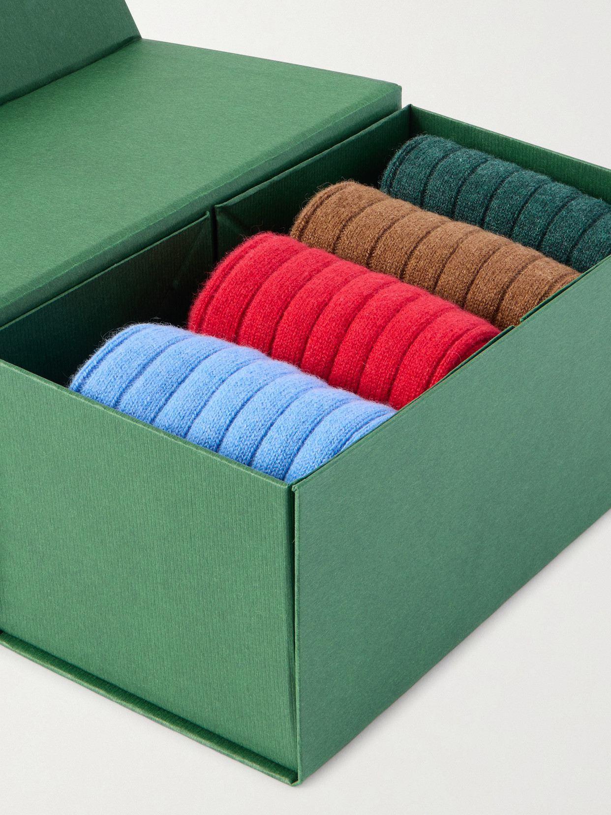 Comme Si The Cashmere Set Of Four Ribbed Cashmere-blend Socks In Multi