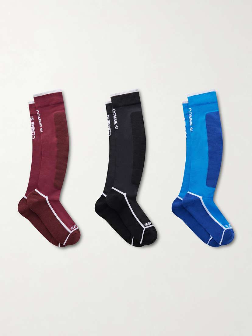 Comme Si Set Of Three Wool-blend Ski Socks - EU 39/42