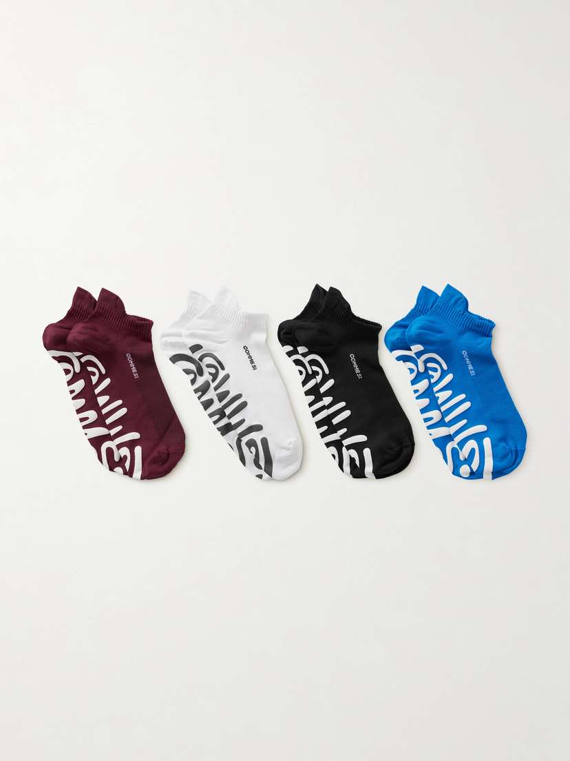 Comme Si Pilates Set Of Four Stretch-knit Socks