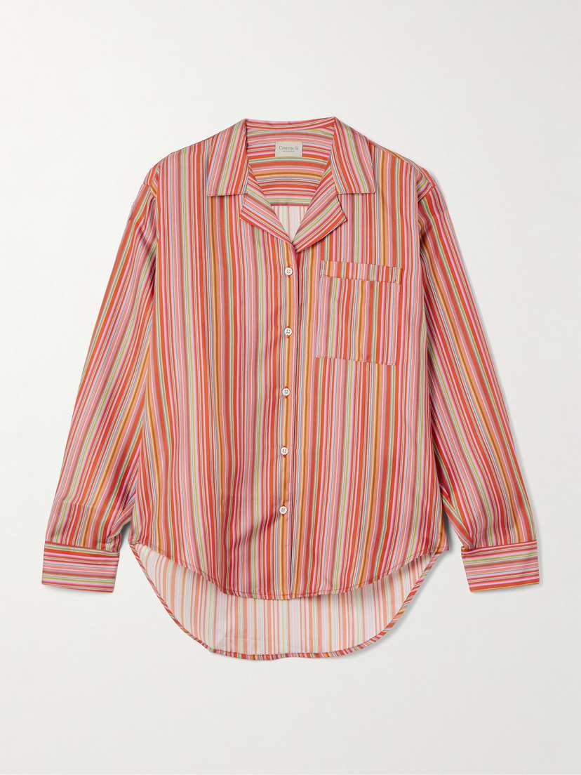 Comme Si Striped Silk-twill Shirt