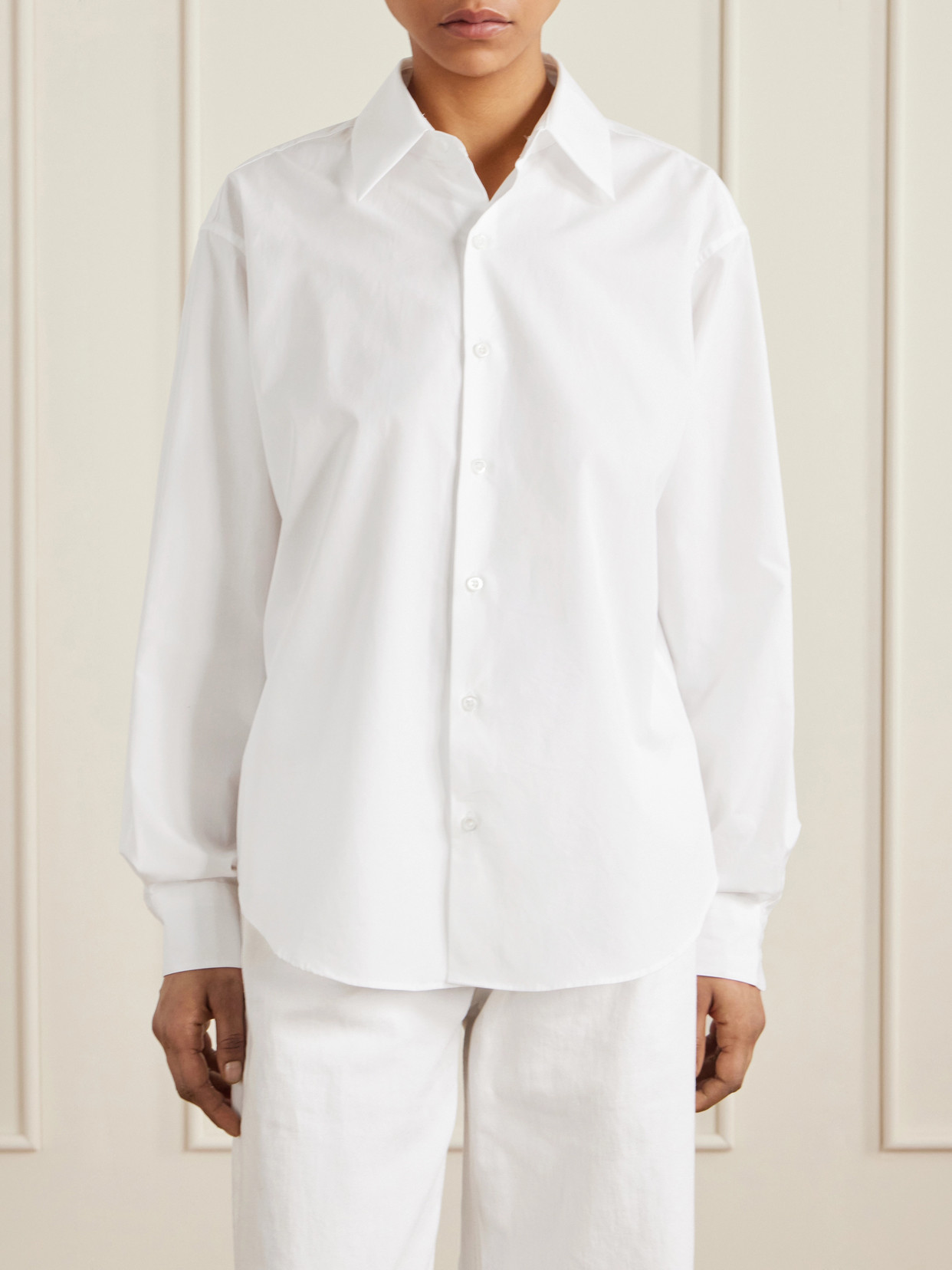 Comme Si Cotton-poplin Shirt In White