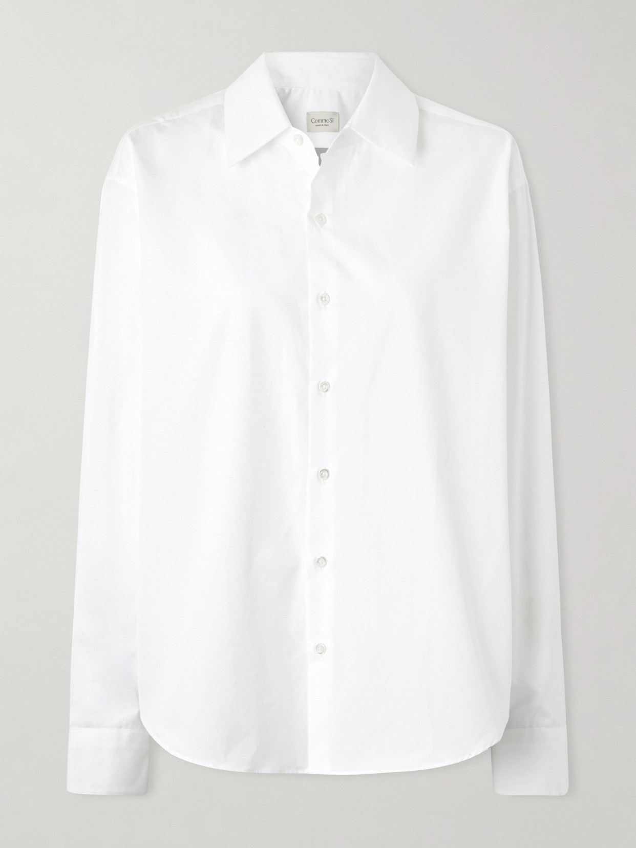 Comme Si Cotton-poplin Shirt In White